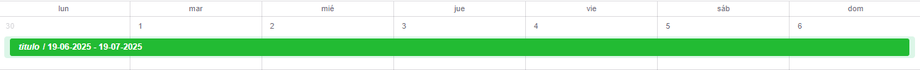 Eventos en el calendario