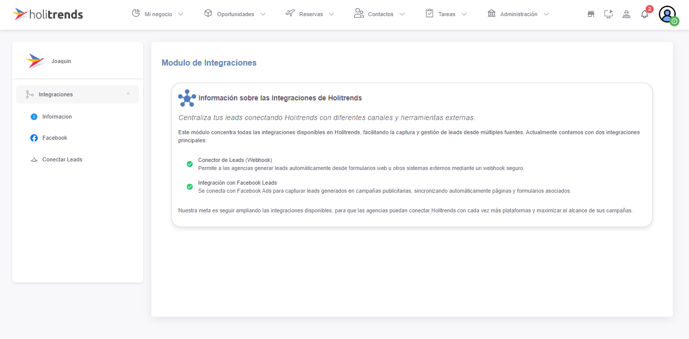 Módulo de Integraciones