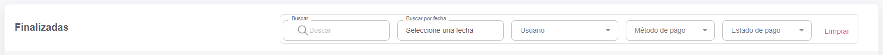 filtros de finalizadas